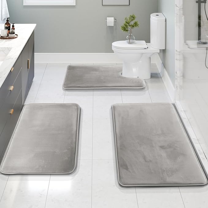 grey bath rugs set