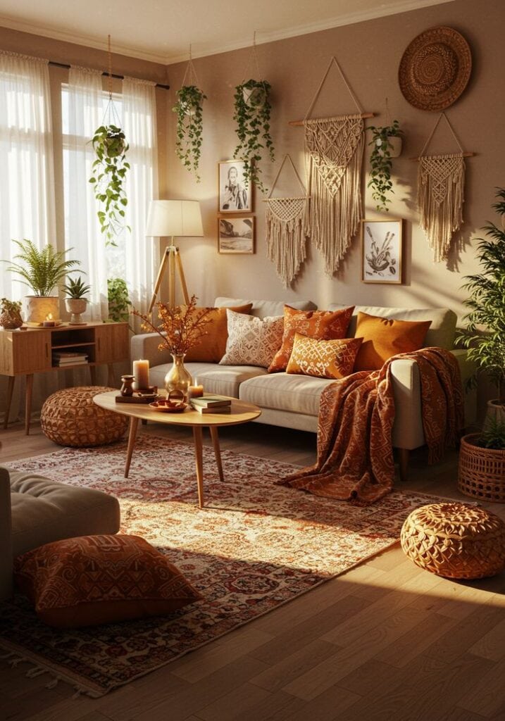 western boho living room decor