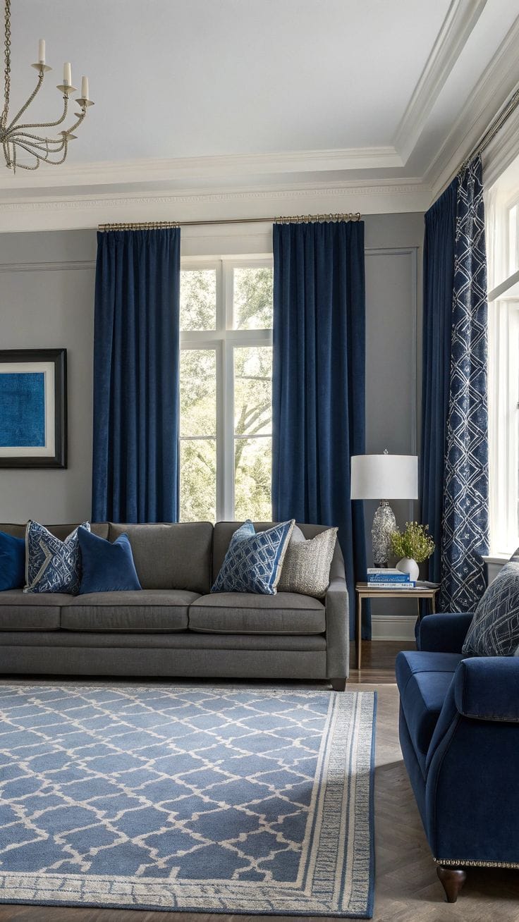 16 Stunning Navy and Grey Living Room Ideas That Wow - Budget Home Haven
