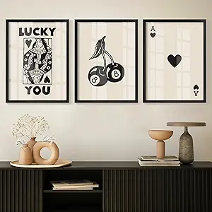 black and white art print set