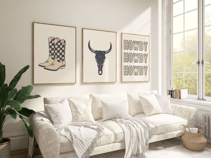 western boho living room decor